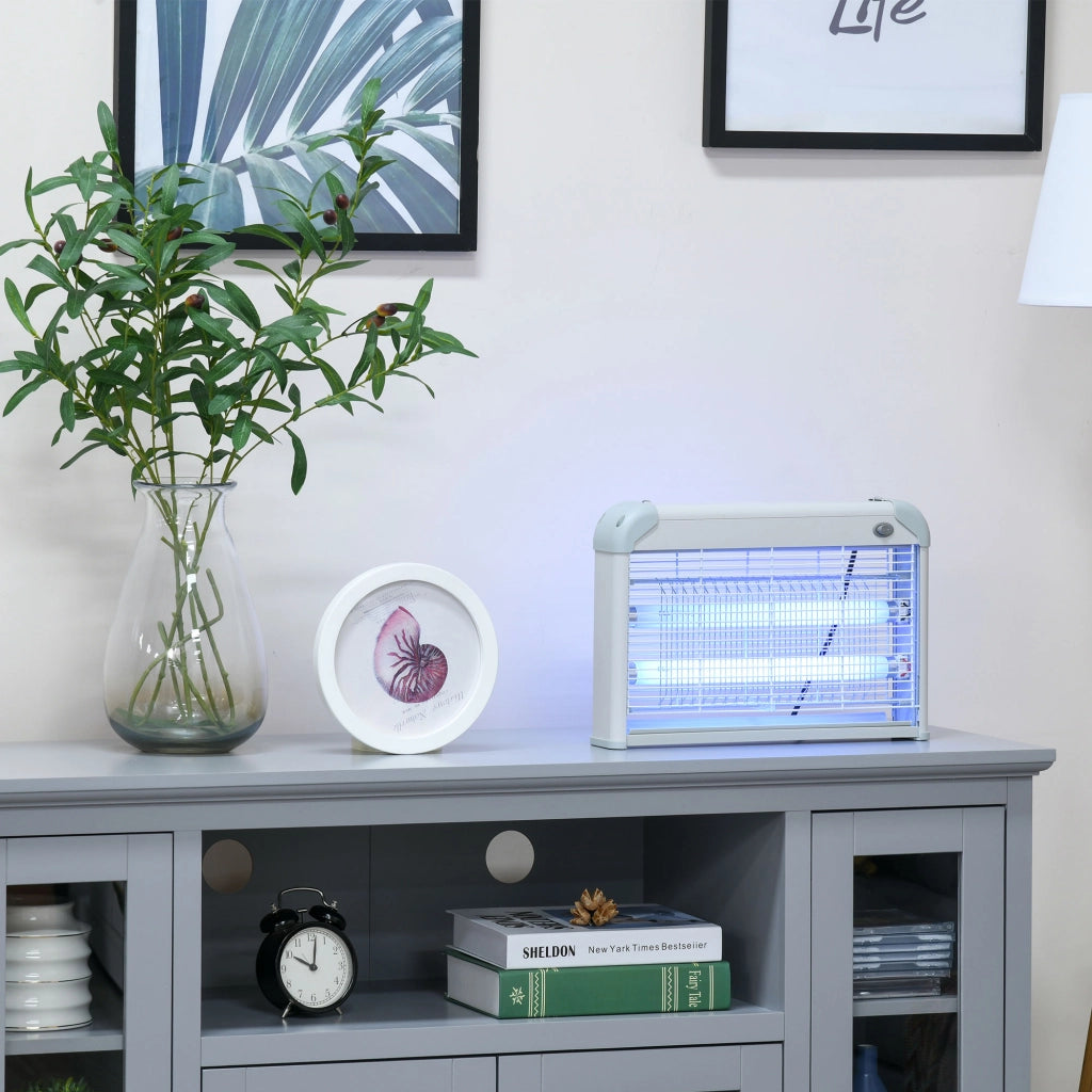 Lampada Antizanzare UV 20W ¨C Xylo ¨C 60m2 Interno Esterno Grigio Bianco