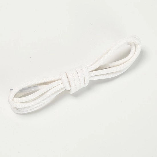 Due paia di cinture di scarpe sostitutive sottili e rotonde, verniciate, con diametro 2,5 mm per scarpe laccate, Oxford, brogue, derby, Martin, Oxford o desert boot (0,8 m) - Bianco - 0,8m