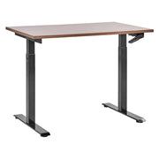 Scrivania regolabile manualmente in altezza Piano del tavolo legno chiaro Telaio in acciaio nero 120 x 72 cm Piedi quadrati Design moderno Ufficio