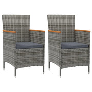 Sedie da Pranzo per Giardino 2 pz in Polyrattan Grigio cod mxl 59839
