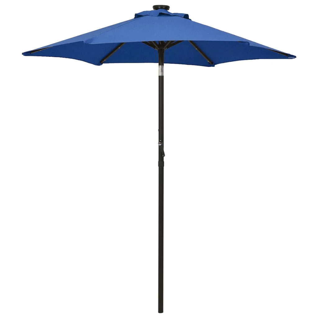 Ombrellone con luci LED 200 x 211 cm alluminio blu 02_0008090