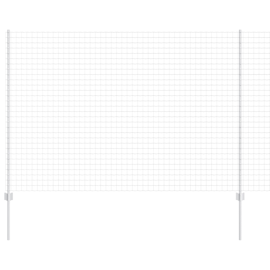 Recinzione Euro con 10 Post in Alluminio Argento 1,5x10 m Acciaio