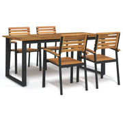 Set Pranzo da Giardino 5 pz Legno Massello di Acacia e Metallo