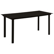 Set da Pranzo da Giardino 7 pz in Rattan PVC Nero 3058284