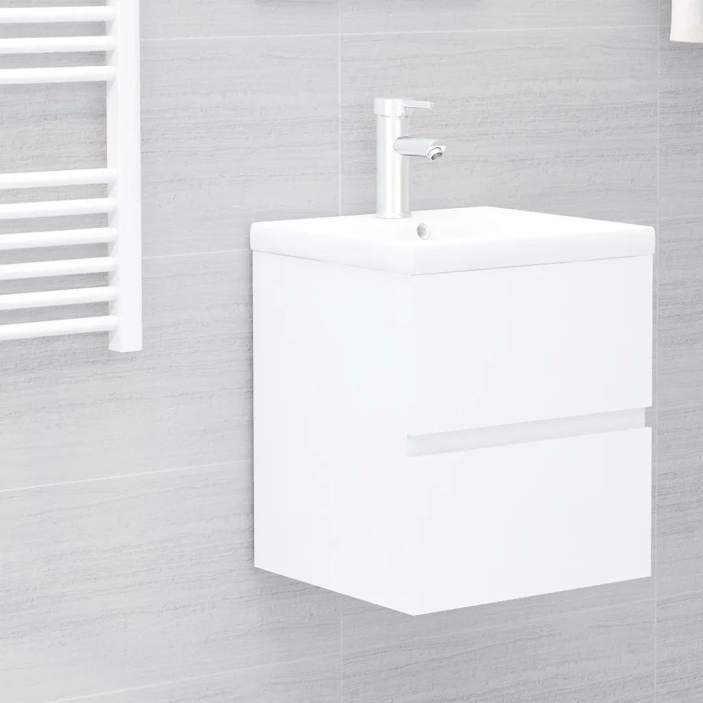 Mobile con Lavabo Integrat-Armadietto da Cucina-Lavandinoo Bianco in Legno Multistrato 715216