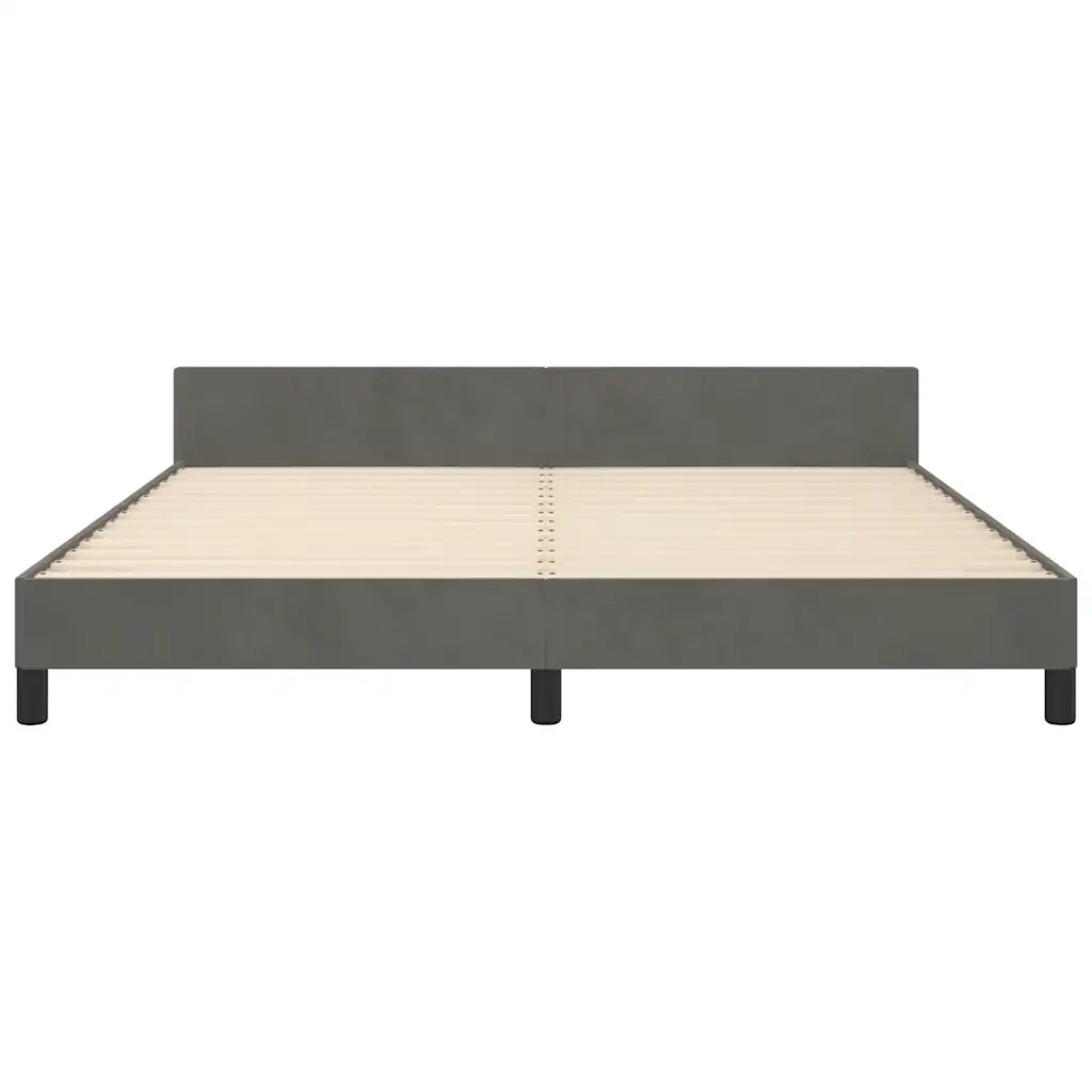 Giroletto senza Materasso Grigio Scuro 180x200 cm Velluto 347586