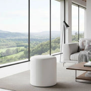 Pouf Lisboa, Poltrona multiuso, Poltroncina sacco, Pouf poggiapiedi, Made in Italy, 40x40 h42 cm, Bianco