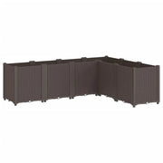 Fioriera rialzata per piante fiori terrazza giardino 160 x 120 x 53 cm polipropilene marrone 02_0037455