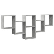 Scaffale a Muro | Mensola a parete Grigio Cemento 159x18x66 cm in Truciolato