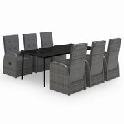 Set da pranzo da giardino per esterni 7 pezzi con cuscini grigio 02_0014171