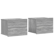 Set di 2 Comodini | Armadio da Notte | Mobiletto da notte Grigio Sonoma 40x30x30 cm in Legno Multistrato