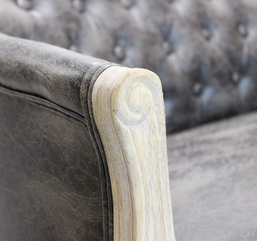 Divano Coleman 107x61x70 h cm in Similpelle Grigio scuro