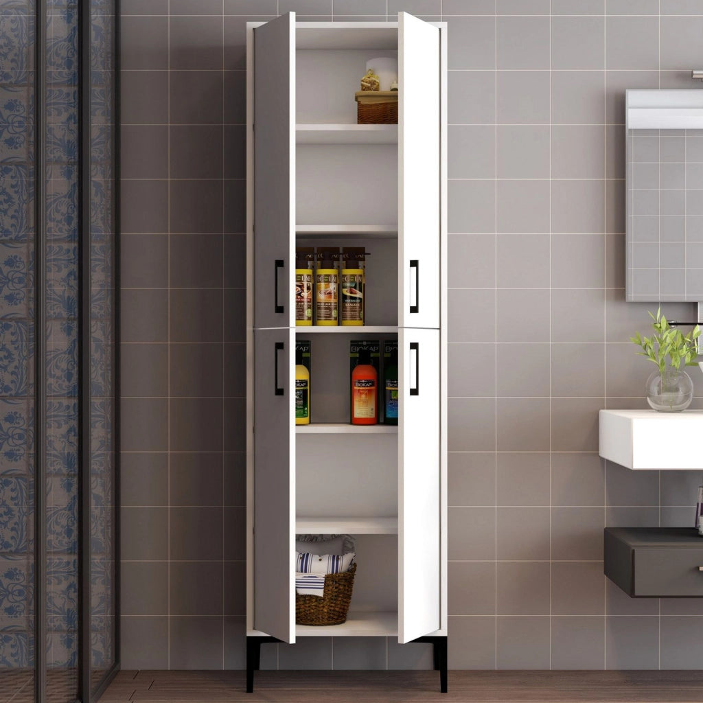 Laino, Armadio Multiuso Grande 6 Ripiani, 60x200h cm Bianco