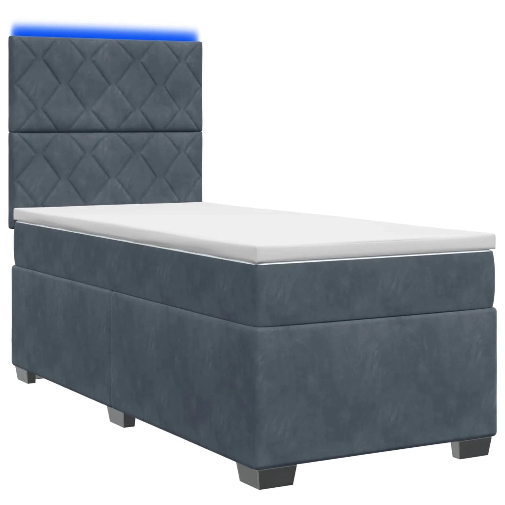 Letto box spring con materasso Grigio Scuro 100 x 200 cm 3455055