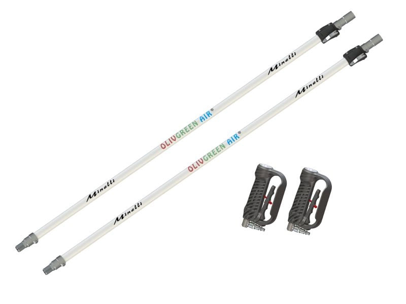 Kit raccolta olive Minelli per 2 operatori motocompressore con 2 abbacchiatori