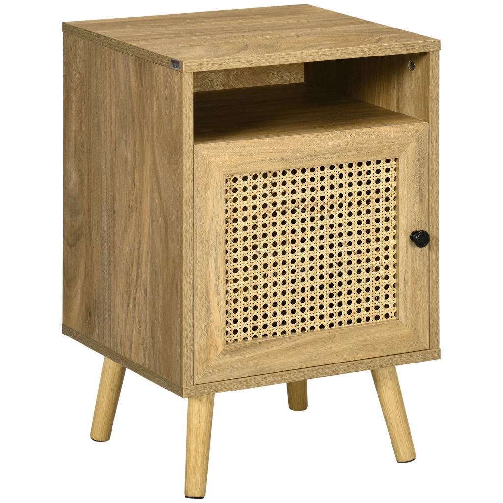 Comodino con cassetto e ripiano design vintage ¨C zephmum ¨C naturale 39x35x60 cm