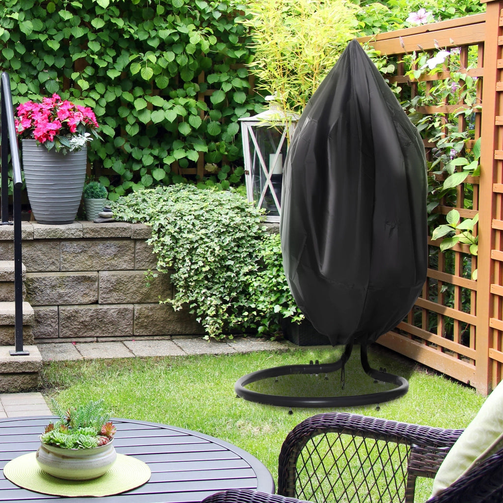 Copertura per sedia a dondolo sospesa impermeabile antivento ¨C zephmum ¨C 115x190 cm nera