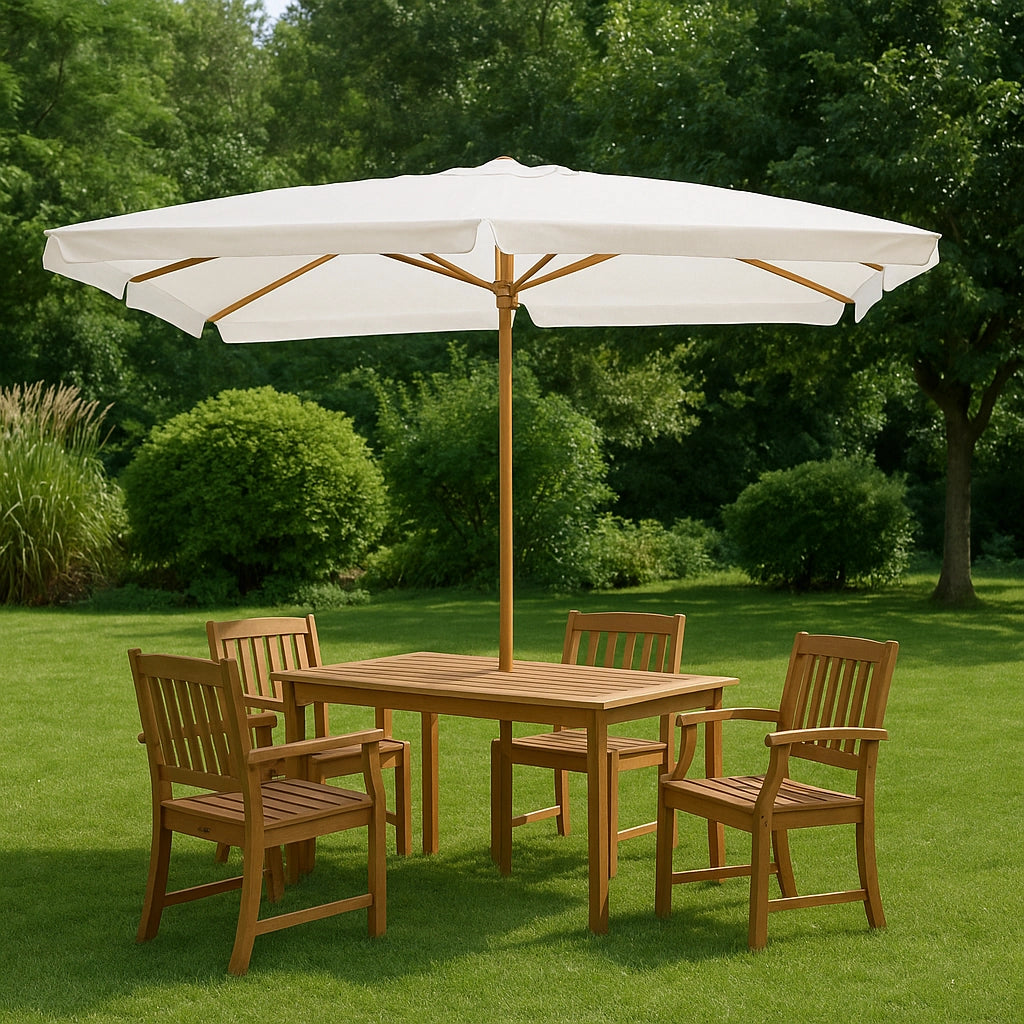 OMBRELLONE IN LEGNO MT.3X2 PALO MM 48 PER ARREDO GIARDINO E BORDO PISCINA