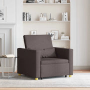 vidaXL Divano Letto Singolo Marrone scuro 90 x 165 x 87 cm Tessuto