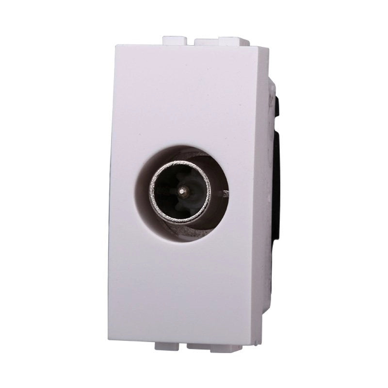Connettore Presa TV Passante Maschio Colore BIANCO Compatibile Con Bticino Living Light