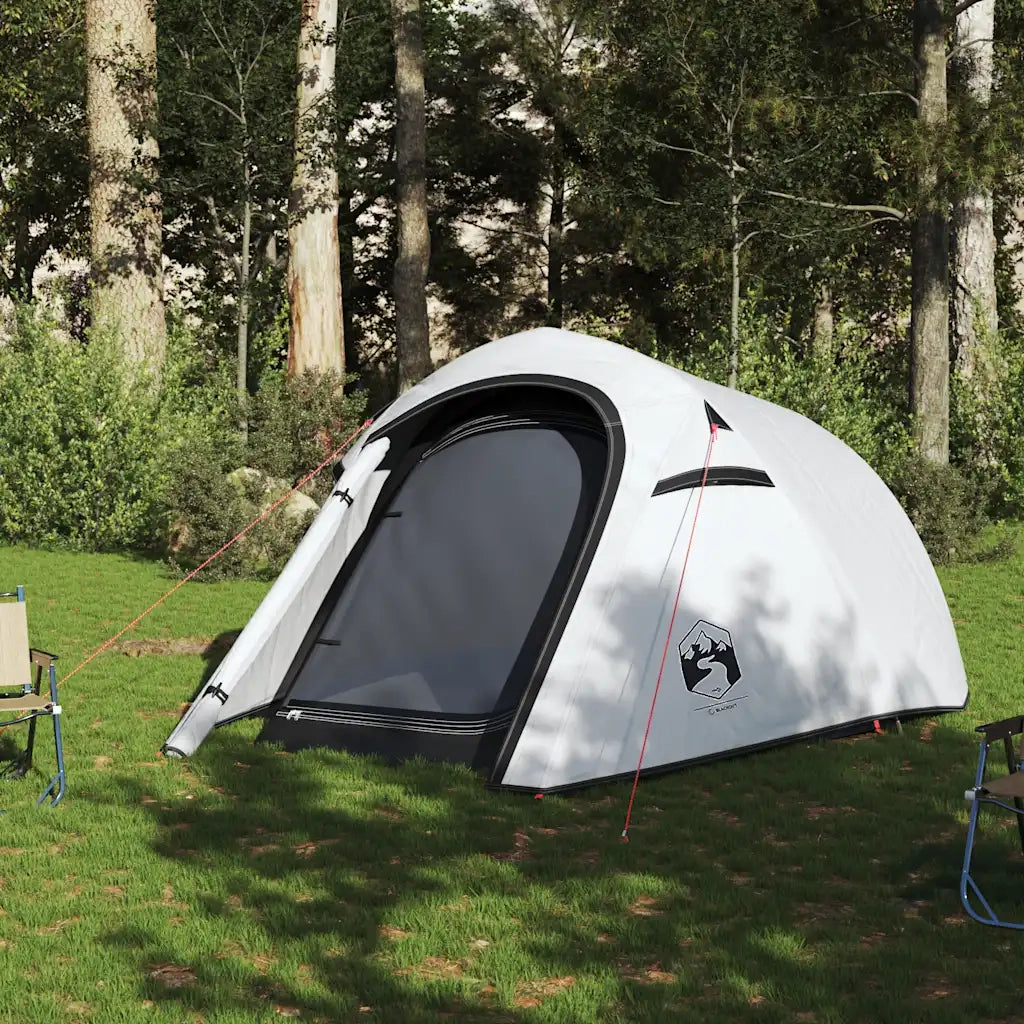 Tenda Campeggio a Tunnel 3 Persone Bianca Tessuto Impermeabile 94603
