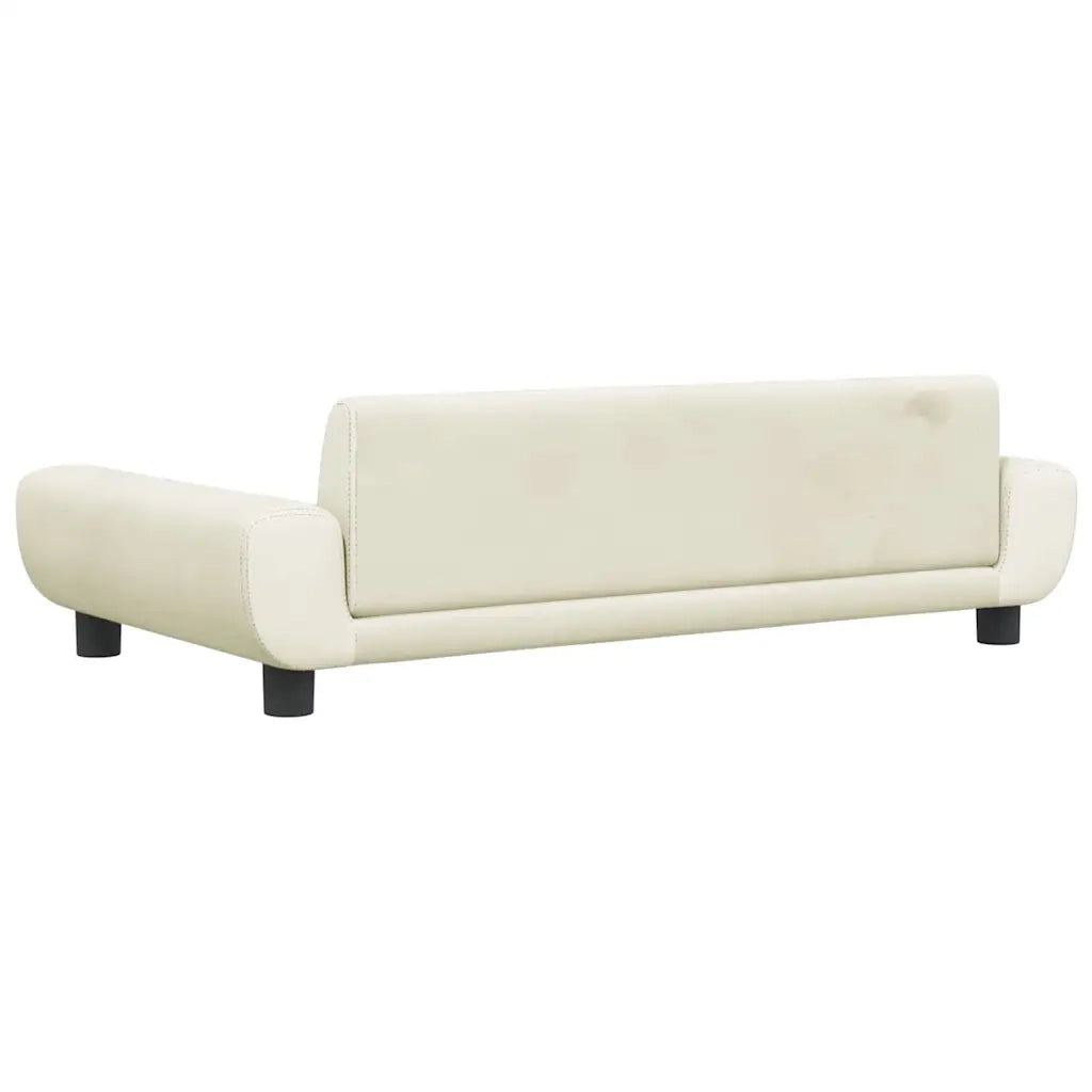Divano per Bambini-Sofa-Divanetto Crema 100x54x33 cm in Velluto