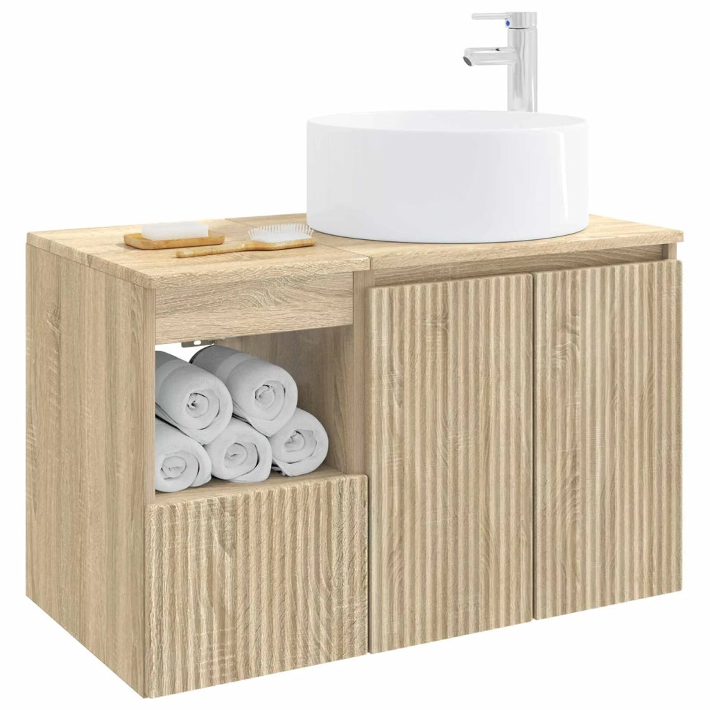 Set di mobili per il bagno 2 pz Rovere Sonoma 3404106