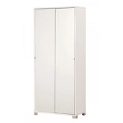Armadio multiuso due ante scorrevoli con ripiani Bianco 82x41x h190 cm