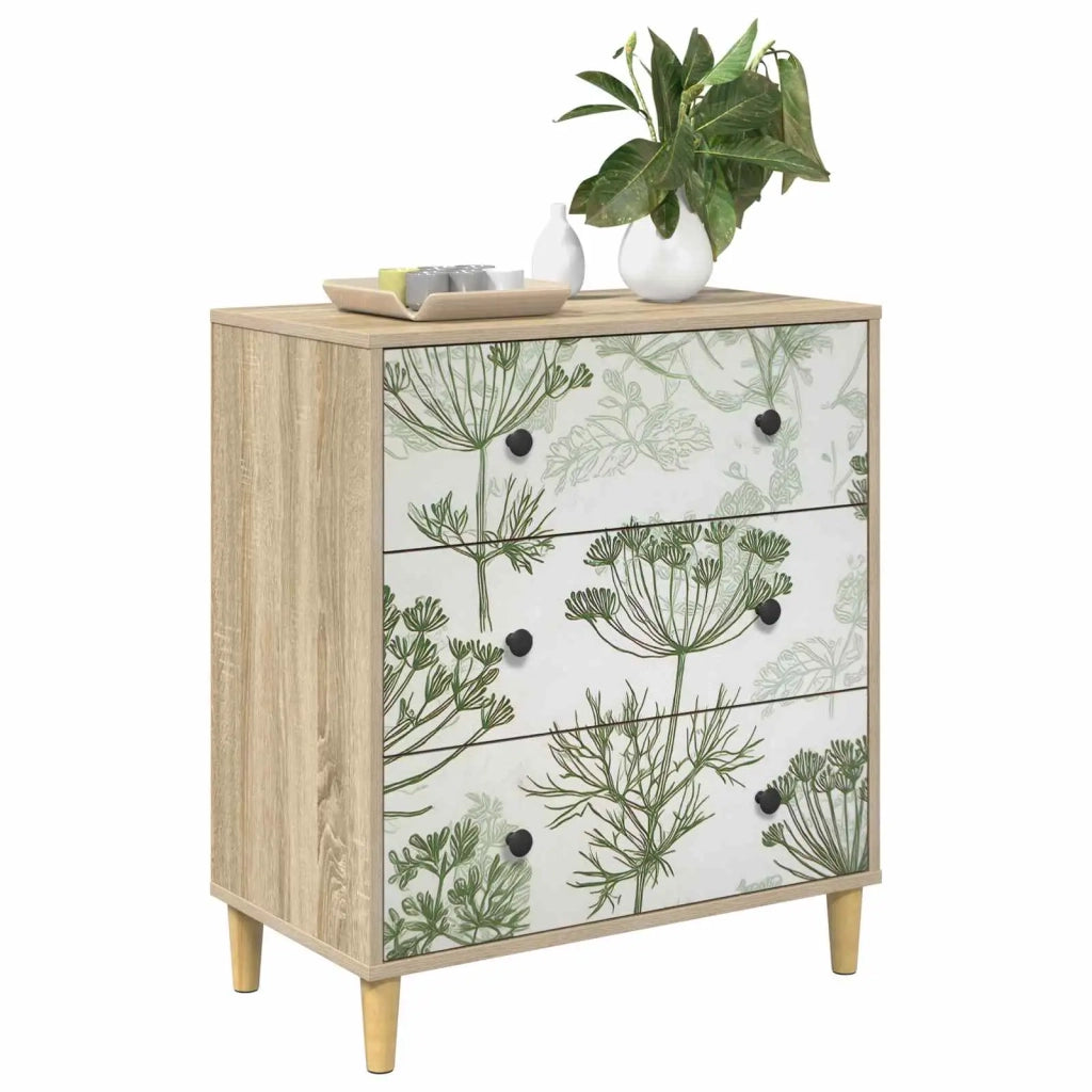Cassettiera GOTHA Stampa di albero verde 66 x 36,5 x 75 cm 8007368