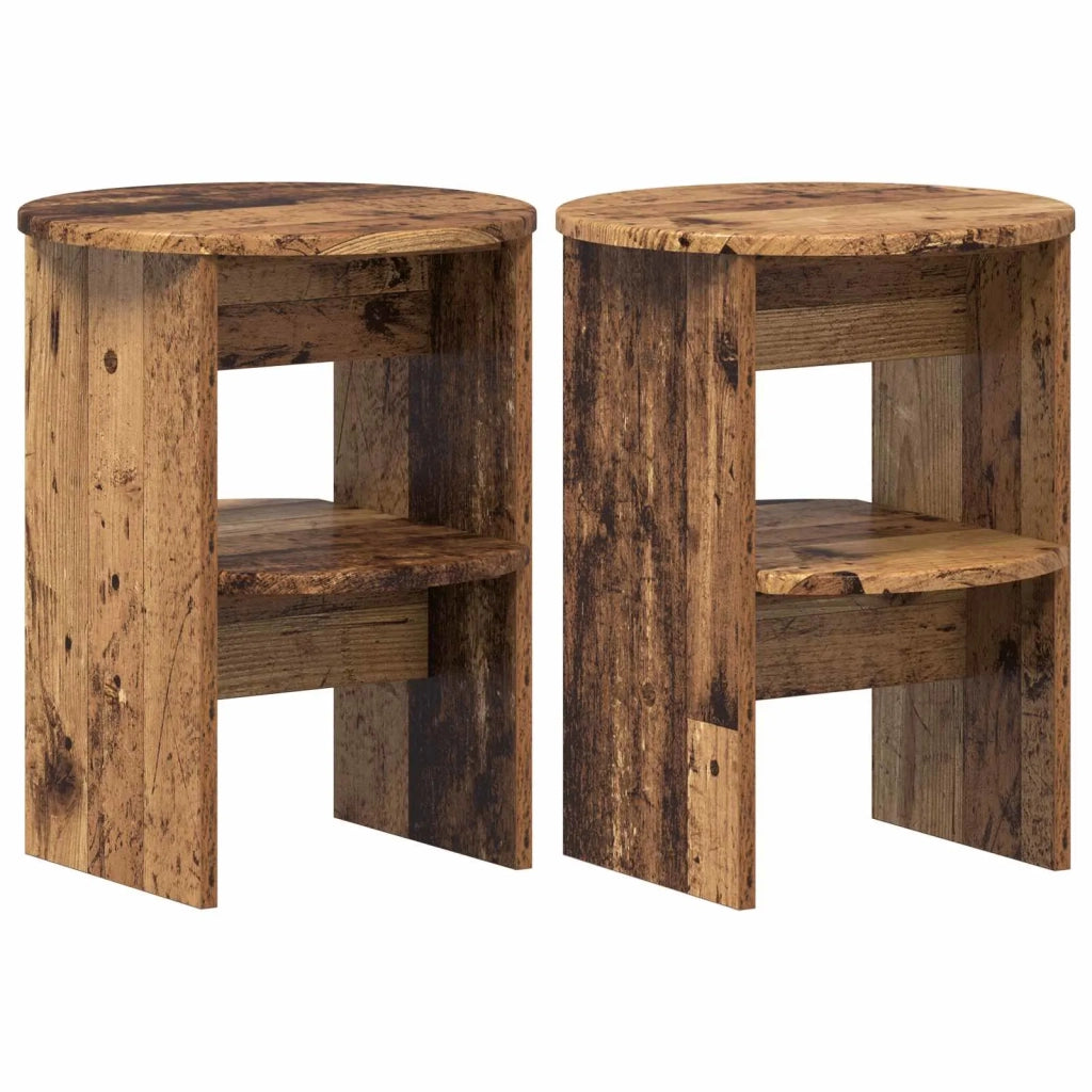 Mobile laterale 2 pcs Legno vecchio Ø40 x 50 cm 899831