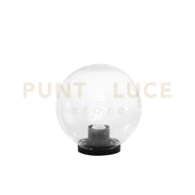 LUMETTO POLLY SFERA TRASPARENTE MONTATURA NERA 1 LUCE ATTACCO E27 IP44 25X26CM