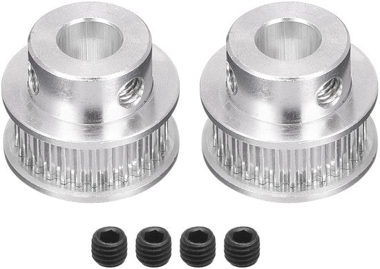 Disco di distribuzione in alluminio - 30 denti - 6,35 mm diametro foro - 6 mm larghezza cinghia - 2 pezzi - Adatto per macchine CNC - Disco cinghia