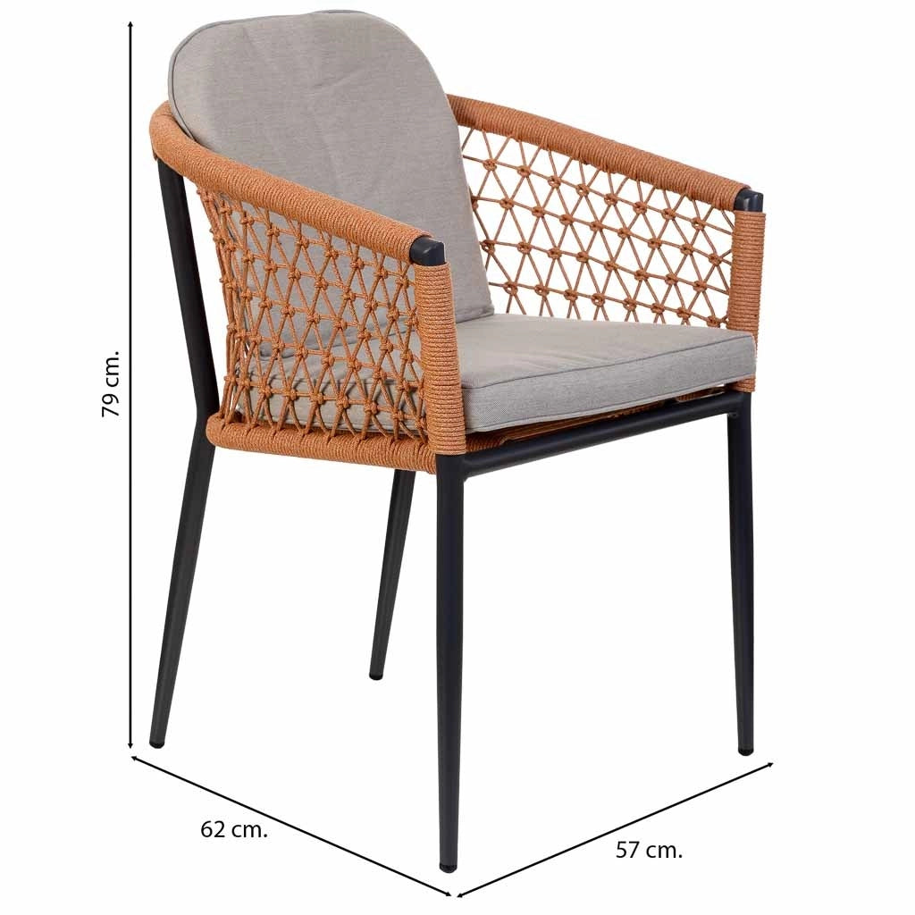 Sedia in corda beige 57x62x79