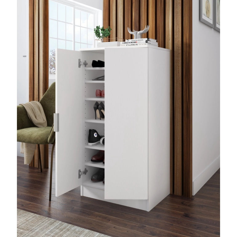 SCARPIERA BASIC 2 ANTE 55X40XH108CM LARICE BIANCO