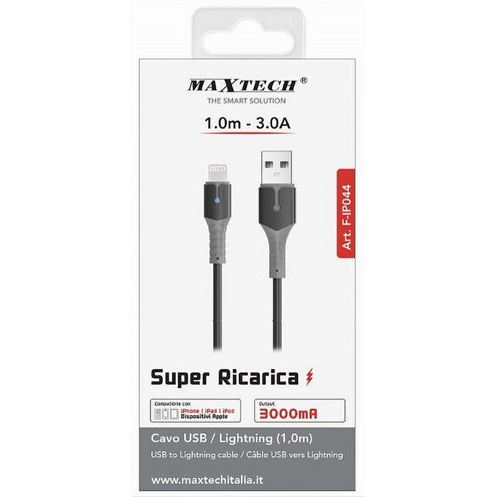 Trade Shop - Cavo Per Dati Super Ricarica Usb Lightning 3a 1 Mt Per Iphone Ipad Ipod F-ip044 -