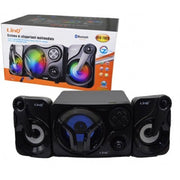 Trade Shop - Sistema Multimediale Altoparlanti Speaker Casse Bluetooth Fm Luci Led Usb Kts-1023 -