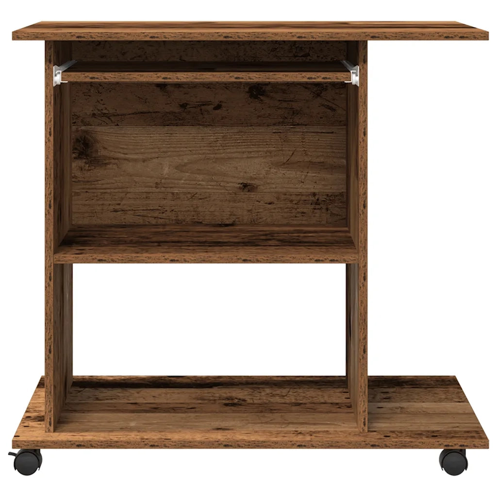 Scrivania da Computer Legno Antico 80x50x75cm Legno Multistrato
