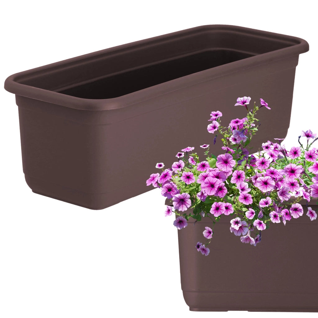 KADAX Fioriera da balcone 40 cm Vaso da fiori da balcone Marrone