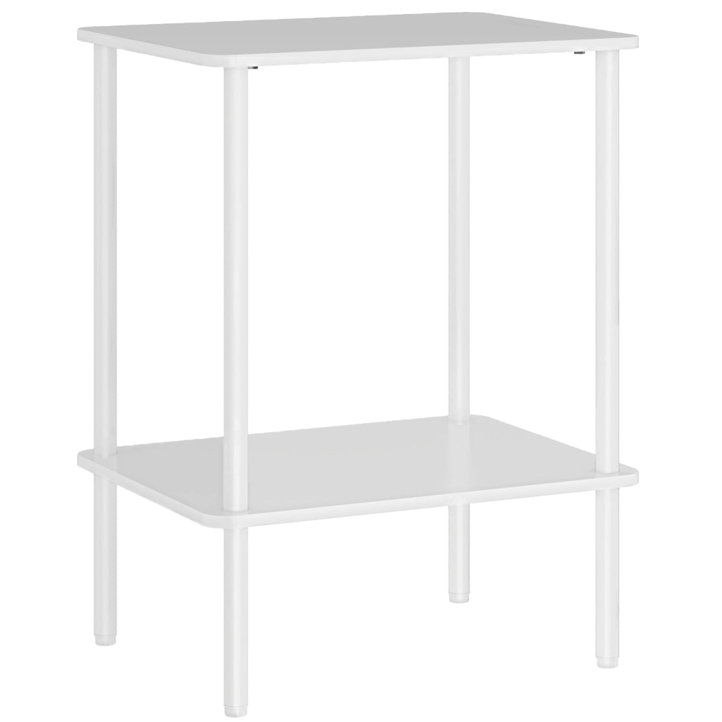 TAVOLINO 40x30x52,2 cm Legno Bianco con 2 ripiani