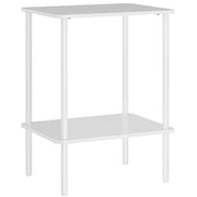 TAVOLINO 40x30x52,2 cm Legno Bianco con 2 ripiani