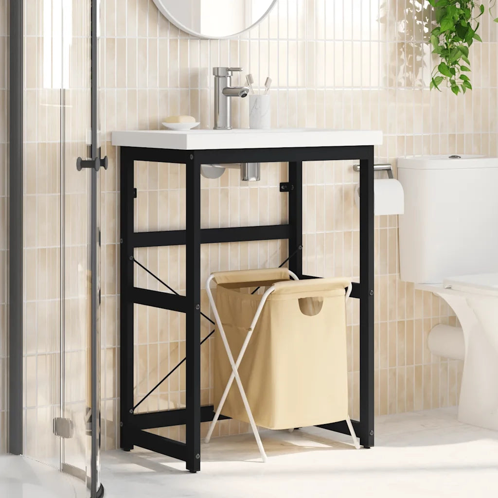 Struttura per Lavabo da Bagno Nera 59x38x83 cm in Ferro cod mxl 77290
