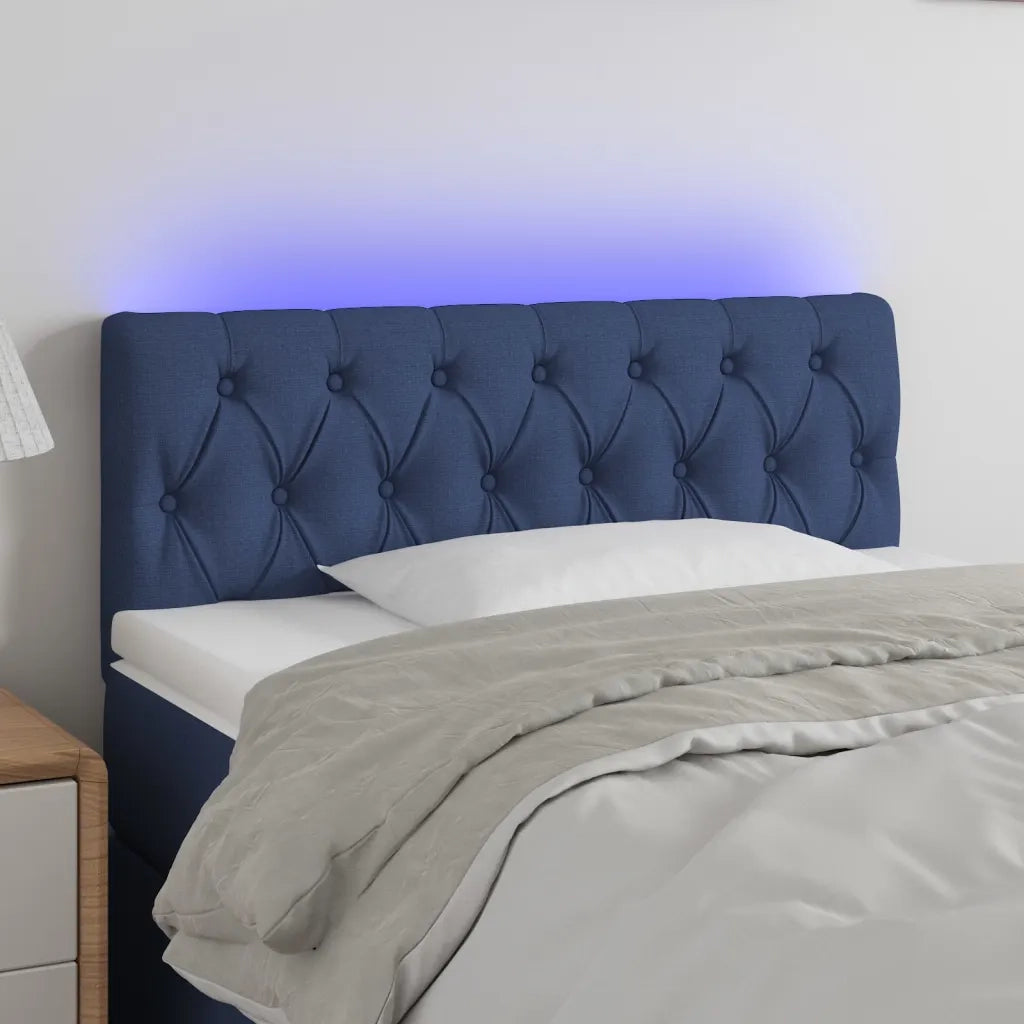Testiera | Testata a LED Blu 90x7x78/88 cm in Tessuto