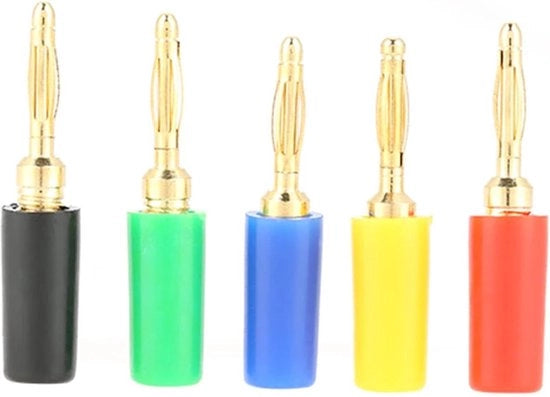 Bancastecchino misto 2 mm colorato - connettore per altoparlanti binding post - connettore testsonde 2 mm - bancastecchino montato su pannello