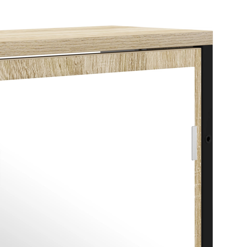 Mobiletto da Bagno con Specchiera  Rovere Sonoma 60x16x60 cm in Legno Ingegnerizzato