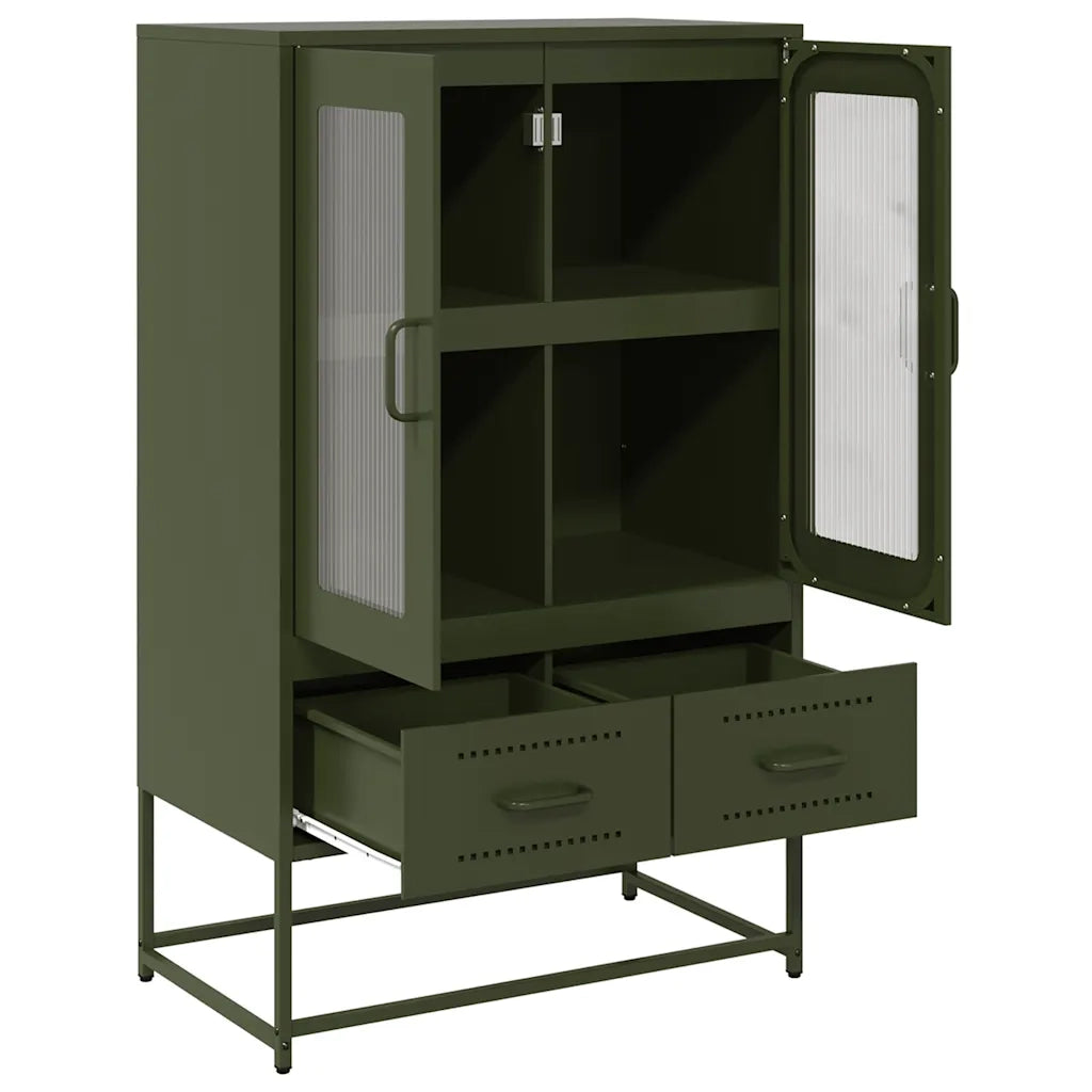 Credenza Verde Oliva 68x39x111,5 cm in Acciaio 853366