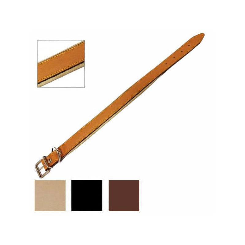 Collare Cani Cuoio Imbottito Mm 30 Cm 60