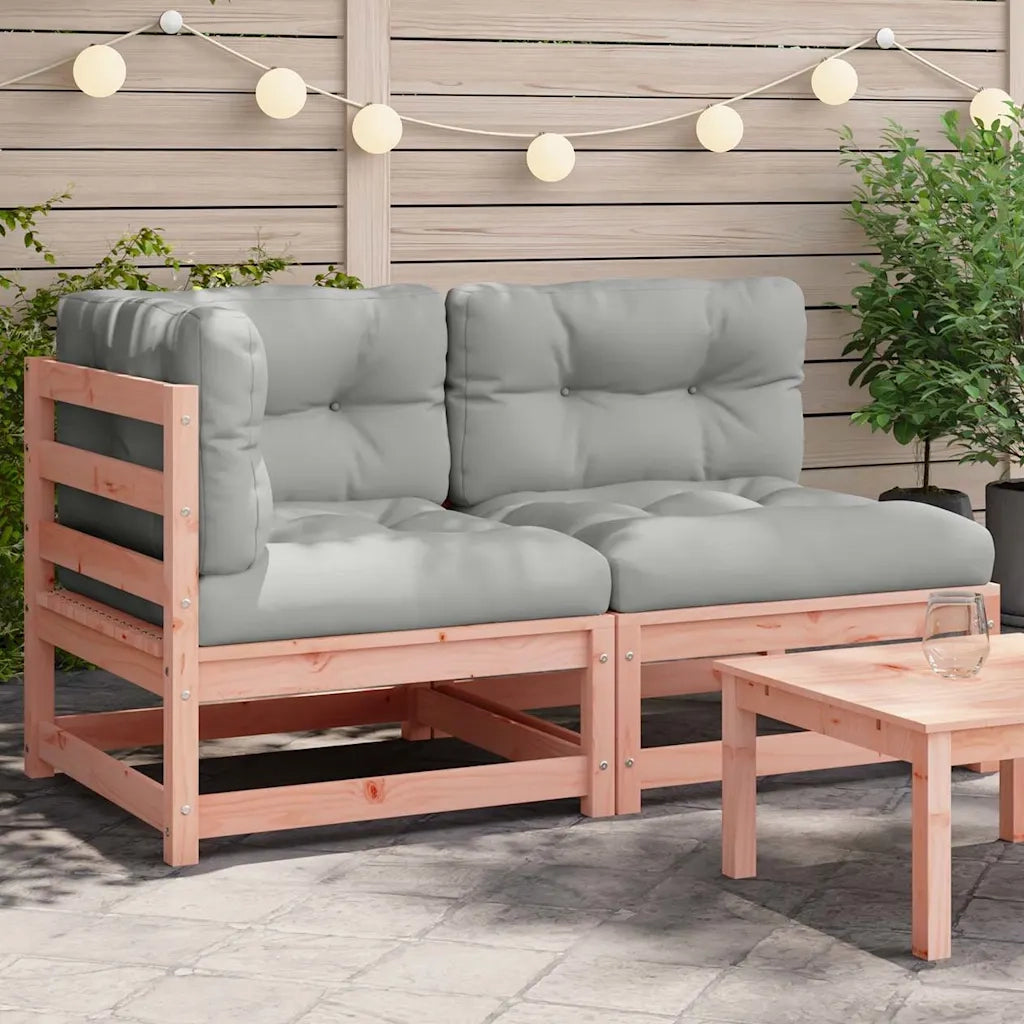 Divano da esterno-Divano da Giardino con Cuscini 2 Posti Legno Massello Douglas