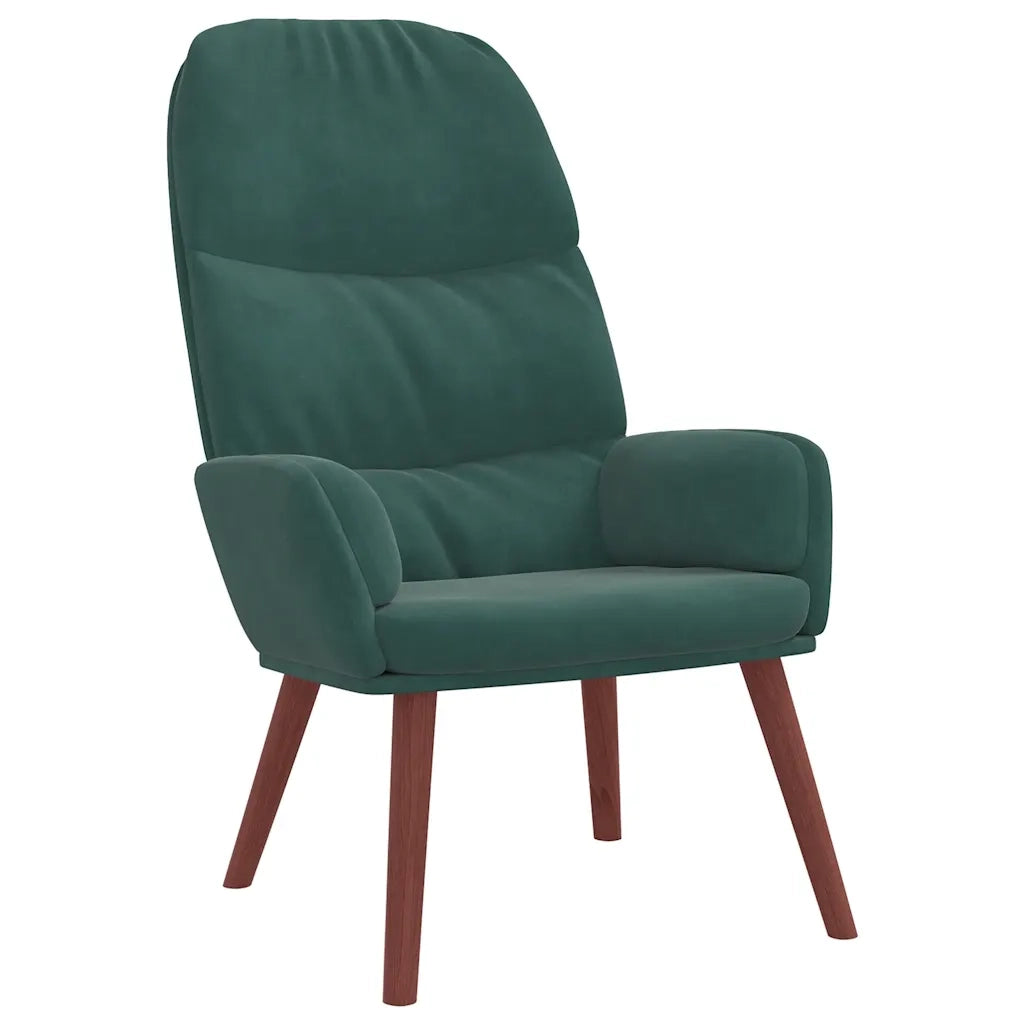 Poltrona Relax con Poggiapiedi Verde Scuro in Velluto 3315118