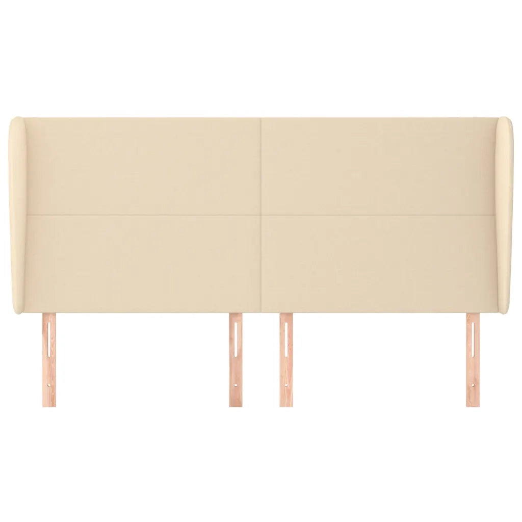 Testiera ad Orecchio Crema 163x23x118/128 cm in Tessuto