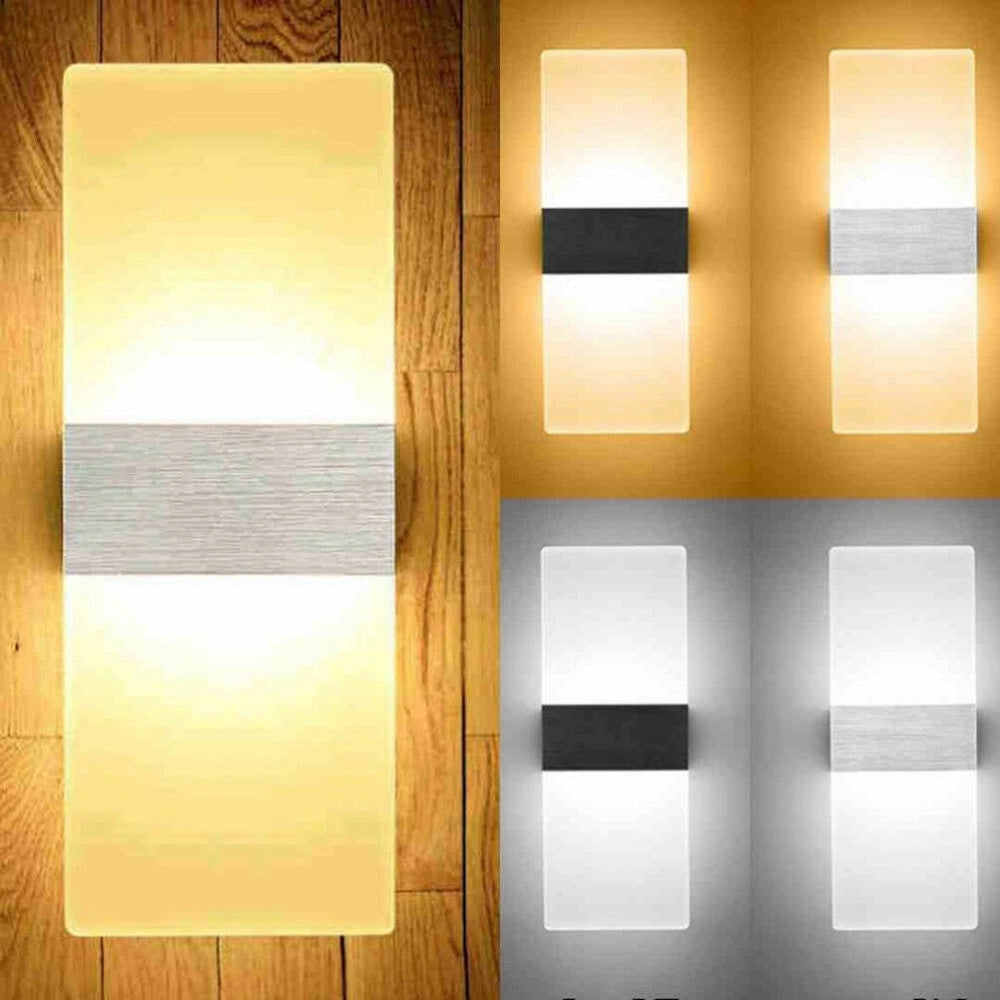 Trade Shop - Applique Cubo A Led Da 12w In Vetro Faretto Da Parete Muro Luce Per Interni Ip20 - -bianco Naturale      -